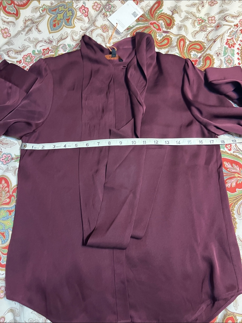 🆕 QUINCE Washable Stretch Silk Tie Neck Blouse - Picture 13 of 14